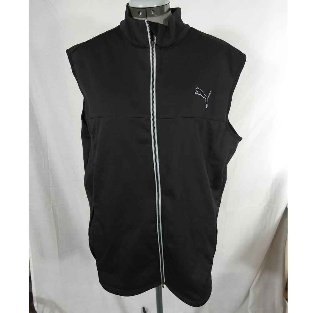 PUMA Golf Large PWR Warm Black Full Zipper Closure Pockets Outdoor Athliesure